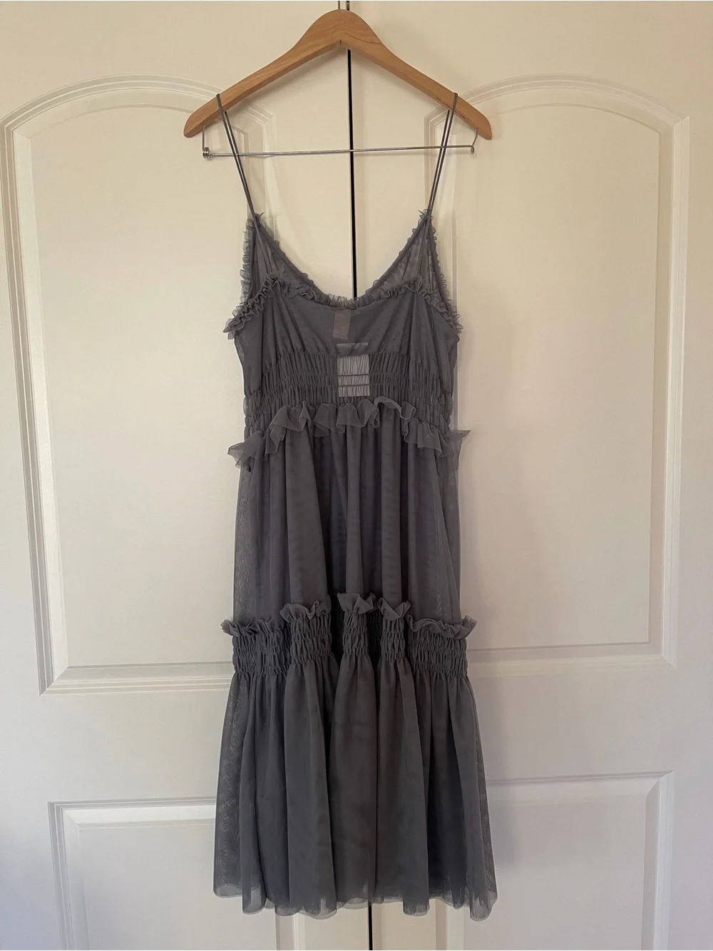 H&M Blue Ruffled Tiered Midi Dress - Picture 2 of 4